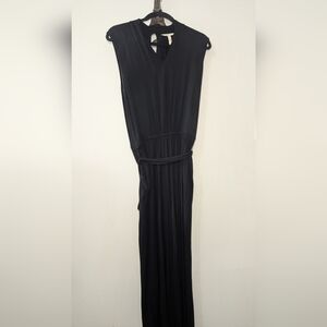 Matilda Jane Power Pose Jumpsuit Black V-neck Sleeveless Belted Women's Size M